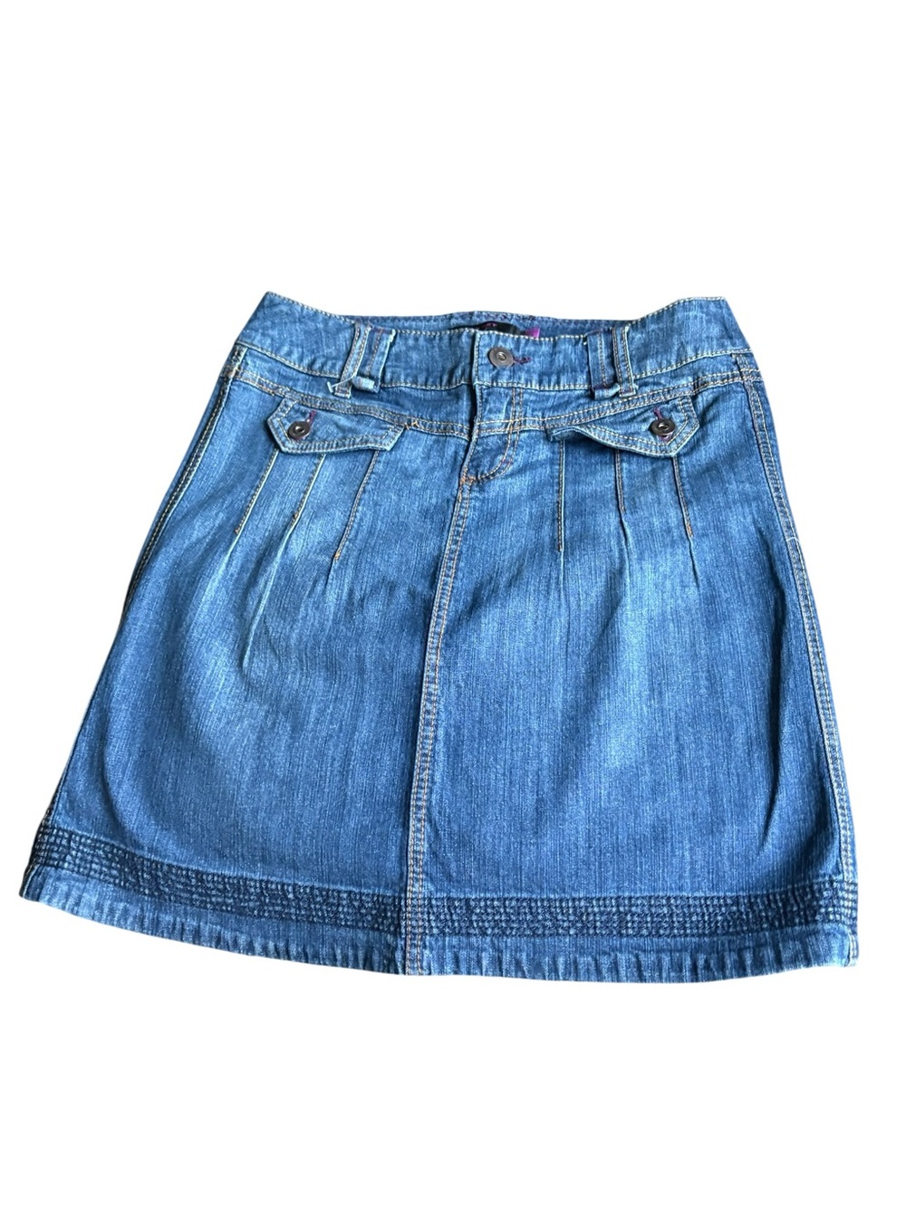 Smart Set Blue Denim Mini Skirt with Pleats